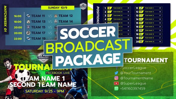 Videohive 34226444: Soccer Broadcast Package