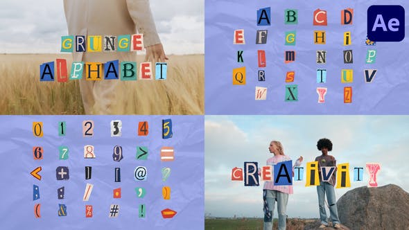 Videohive 48605755 Grunge Alphabet for After Effects