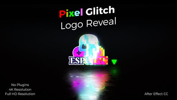 Unleash Creativity with Pixel Glitch Logo Reveal - on GFXHive