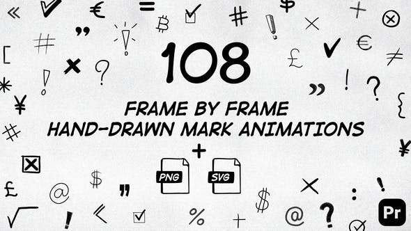 Videohive 50034251 108 Frame By Frame Animated Marks Pack