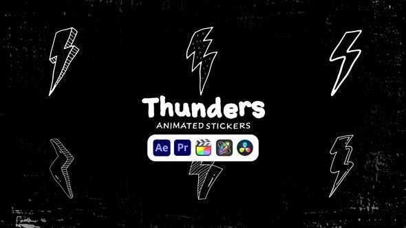 Videohive 50571298 Thunders Animated Stickers from GFXHive