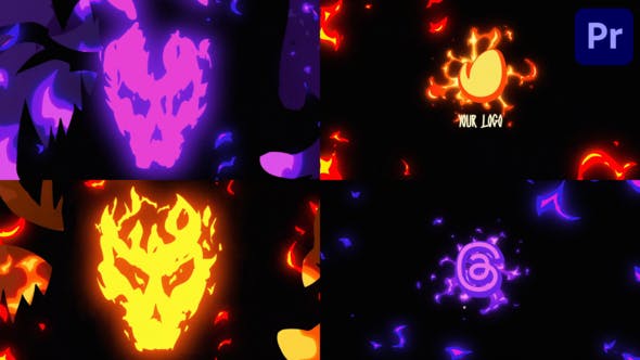 Videohive 48684503 Fire Skull Logo for Premiere Pro