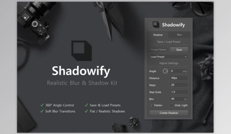 Elevate Your Designs with GFXHive: Shadowify – Blur & Shadow Kit