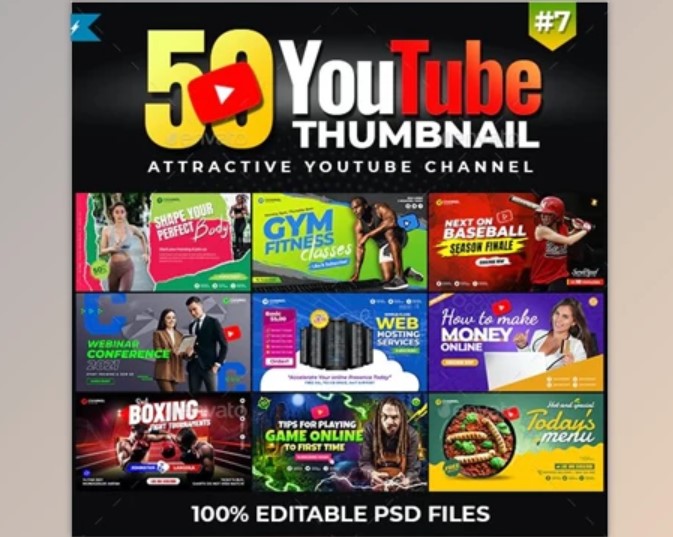 Elevate Your YouTube Presence with 50 Thumbnail Templates