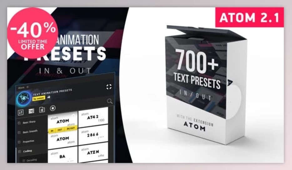 Text Animations with Text Presets | Atom (Videohive 23150189)