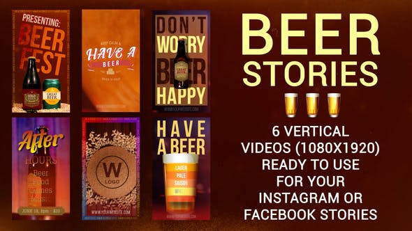 Craft Buzzworthy Stories with GFXHive's Videohive 33776081 Six Beer