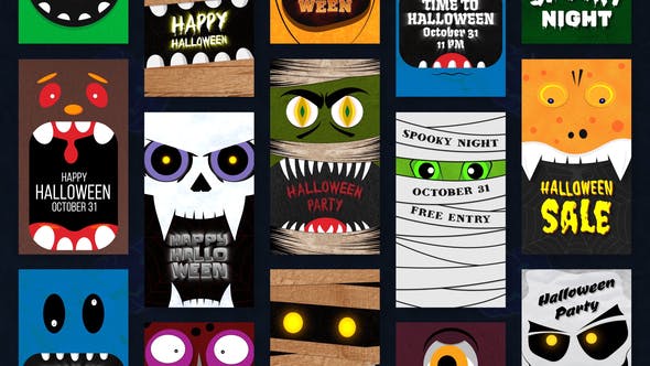 Videohive 48742285 Halloween Monster Card Stories