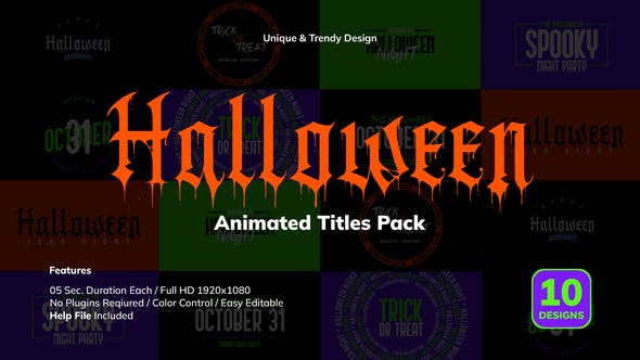 Videohive 48694628 Halloween Titles Pack on GFXHive