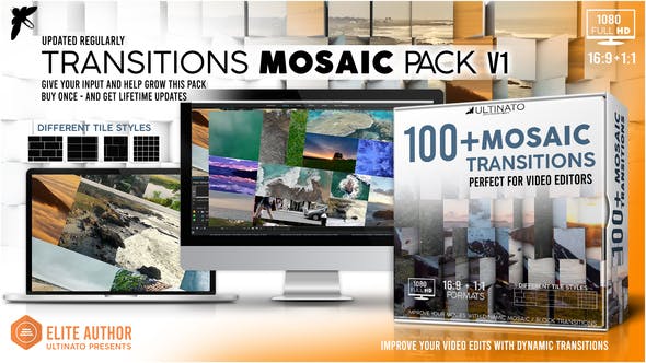 Transitions Mosaic Pack – Toolkit Videohive 24485707 | GFXHive