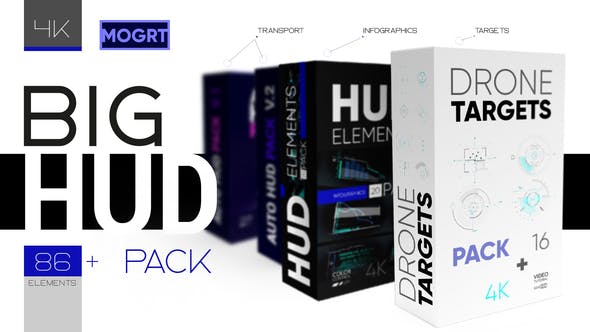 Videohive 48729221 BIG HUD Elements Pack 4K - GFXHive