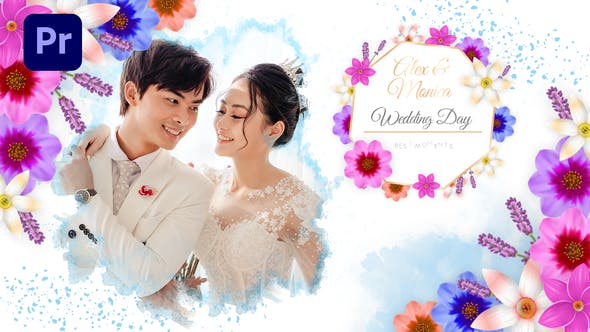 Videohive 43791643 Spring Ink Wedding Slideshow (MOGRT) on GFXHive