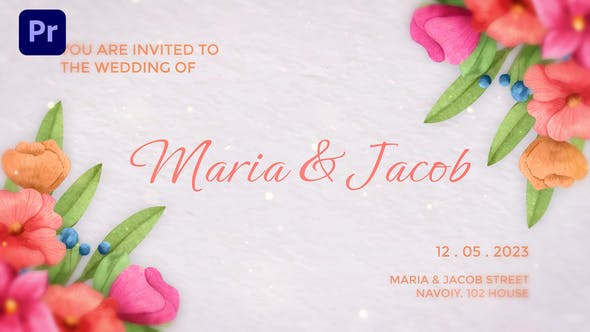 Videohive 43672420 Wedding Invitation Intro (MOGRT)