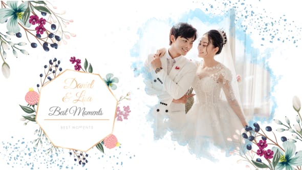 Videohive 42665409 Ink Romantic Wedding Slideshow (MOGRT)