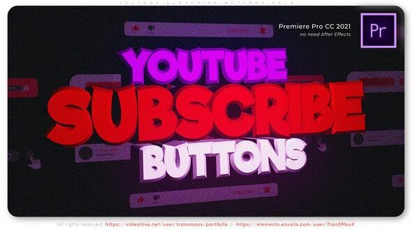 Videohive 48660692 Youtube Subscribe Buttons PACK