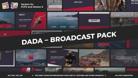 Videohive 31150384 DADA – FCPX Broadcast Pack - Unleash Creativity Without Limits