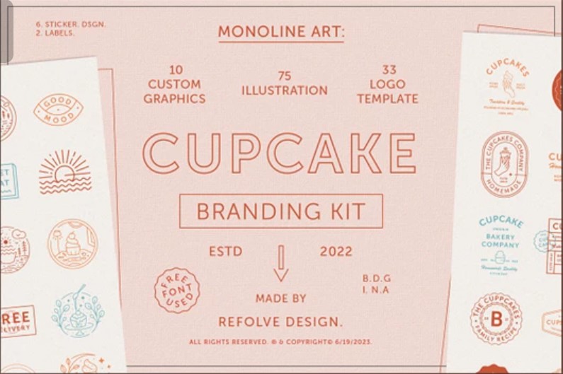 Creativemarket – Cupcake Branding Kit Templates