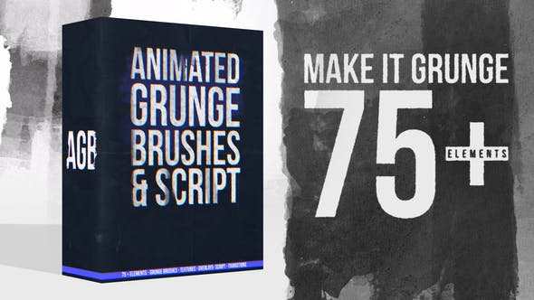 Videohive 35941079 Animated Grunge Brushes Collection + Script