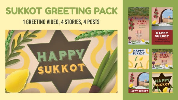 Experience Joy and Warmth with Videohive 33697232 Sukkot Greeting Pack