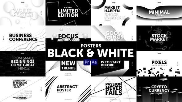 Unlock Your Creativity with Videohive 31027999 Posters Black & White