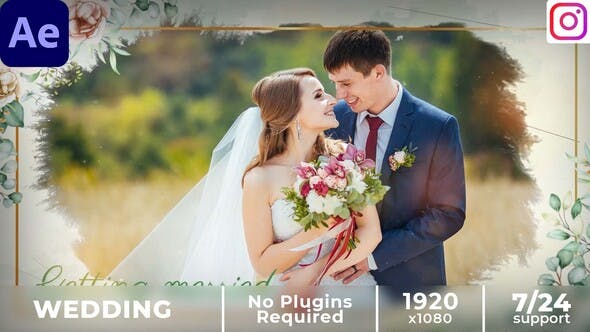 Videohive 37204263 Floral Wedding Invitation