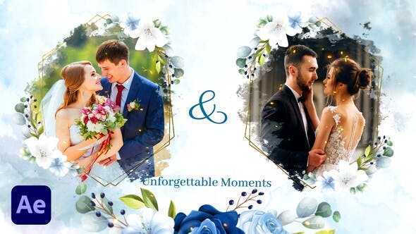 Videohive 36831945 WaterColor and Floral Wedding Slideshow