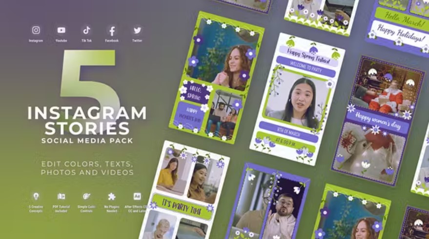 Videohive 50989684 Womens Day Instagram Vertical Lilac