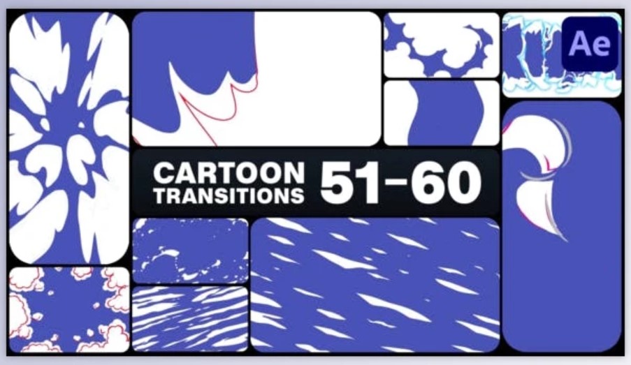 Energize Your Content with Cartoon Transitions for After Effects VH-50939202