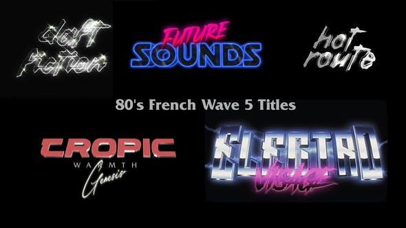 Videohive 39195216 80s French Wave 5 Titles from GFXHive