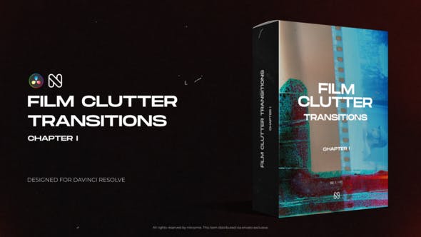 Videohive 50951141 Film Clutter Transitions for DaVinci Resolve