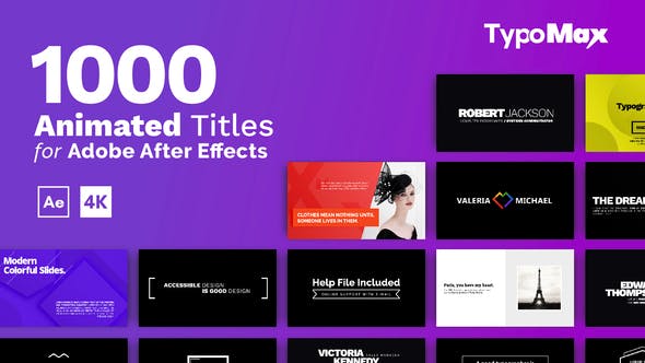 Videohive 39625348 TypoMax – 1000 Animated Titles for After Effects