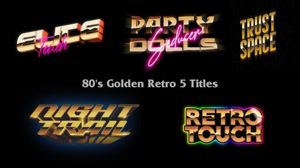 Unleash Creativity with Videohive 39195225 80s Golden Retro 5 Titles