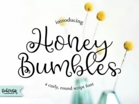 Unleash Creativity with the Honey Bumbles - Curly Round Script Font