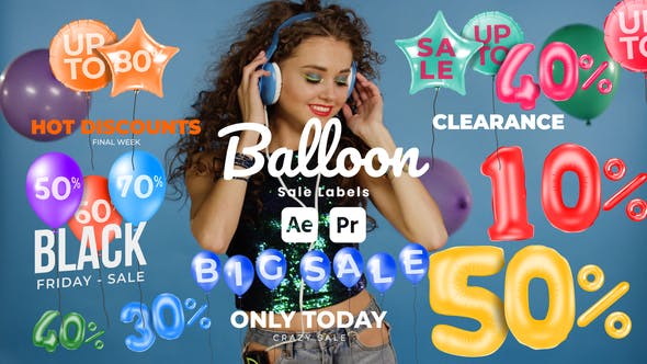 Elevate Your Edits with Videohive 51107989 Balloon Sale Labels