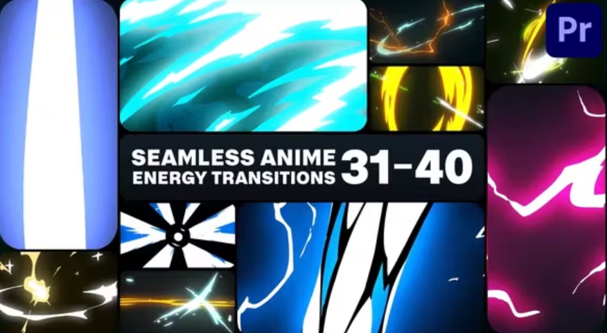 Videohive 51405342 Seamless Energy Anime Transitions