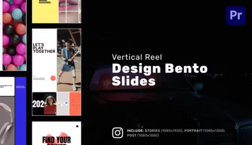 Videohive 51620018 Vertical Reels: 'Design Bento Slides'