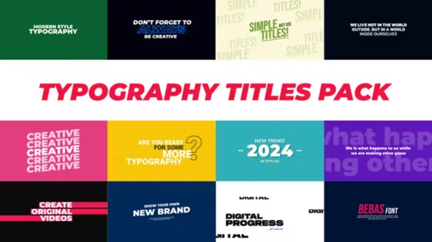 Videohive 51617505 Typography Titles Pack: Download on GFXHive!