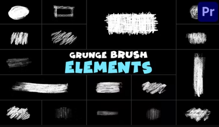 Videohive 51560728 Grunge Brush Elements MOGRT for Premiere Pro