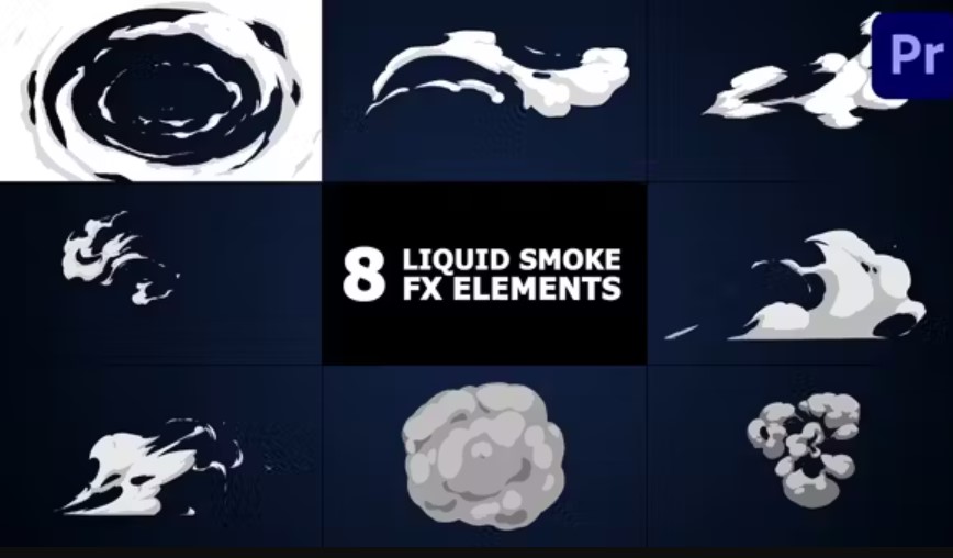 Videohive 51622496 Liquid Smoke Elements MOGRT