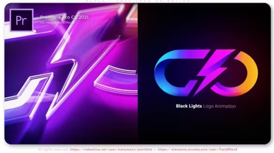 Videohive 51645551 Black Lights Logo: Illuminate Your Brand