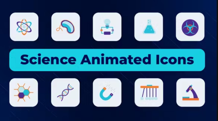 Videohive 51859217 Science Animated Icons, GFXHive