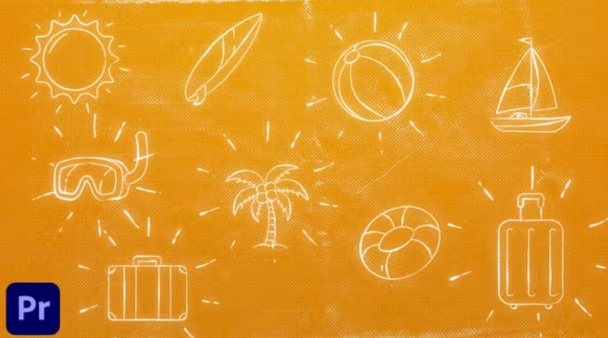 Videohive 51951660 Doodle Scribble Summer Beach Tropical Elements