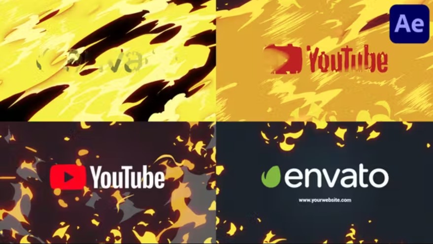 Videohive 51966113 Cartoon Fire Logo Opener for After Effects, GFXHive