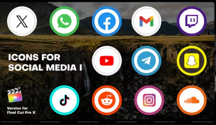 Videohive 51952227 Icons for Social Media I | FCPX, GFXHive