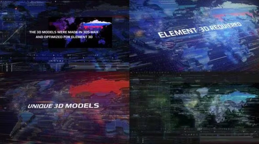 Videohive 52036617 3D World Map For After Effects, GFXHive