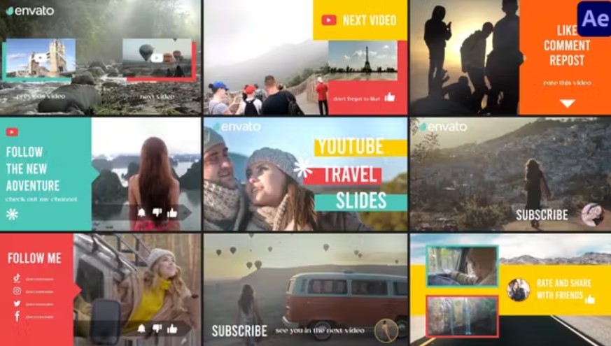 Videohive 52076379 Social Media Travel Scenes for After Effects, GFXHive