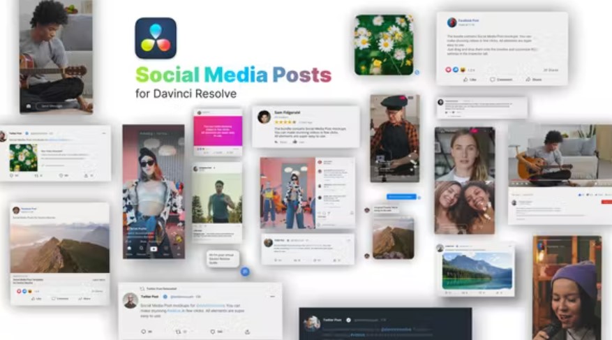 Videohive 33533285 Social Media Posts for Davinci Resolve, GFXHive