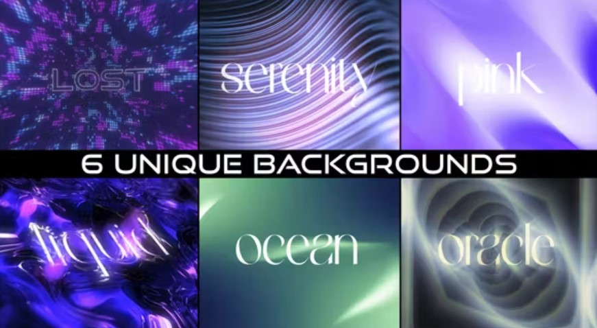 Videohive 52108928 6 Unique Backgrounds, GFXHive