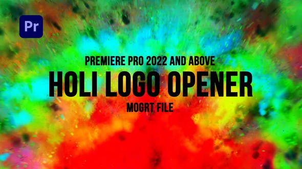 Videohive 52120534 Holi Logo Opener MOGRT, GFXHive