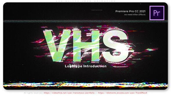 Videohive 52205787 VHS Glitch Logo Animation