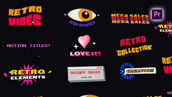 Download: Videohive 52212420 Retro Fun Titles Pack